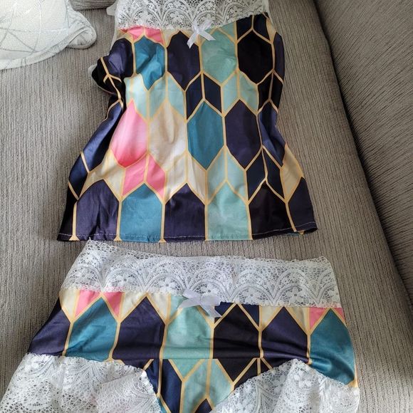 Pajama geometrical Sleep Shorts - Picture 2 of 4